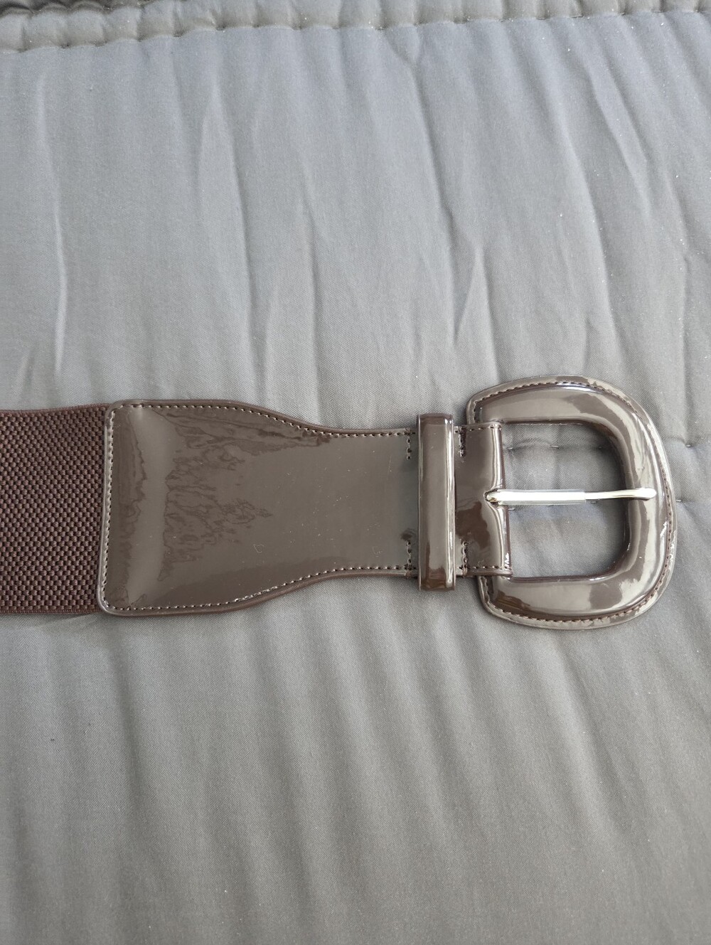 Ralph Lauren Dark Brown Wide Patent Leather/Elastized Belt - Picture 4 of 8